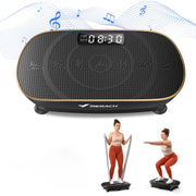 MERACH CV30 Pro Vibration Plate Exercise Machine with 150W Motor, 11mm Amplitude, Bluetooth Speakers, Silicone Pedal, 400 lbs Capacity, Gold
