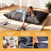 Nalone 4-in-1 Giant Bean Bag Chair, 6.4 FT Memory Foam Filled Convertible Lounger, Large Gray with Removable Washable Cover