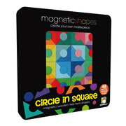 Brainwright 48-Piece Magnetic Shapes Circle in Square Puzzle, Wooden, Multicolor, Travel-Friendly Tin, 8x8 in, 8107-5