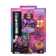 Mattel Monster High Clawdeen Wolf Doll with Furry Skirt, Moto Jacket, Pet Wolf Pup Crescent, 7 Accessories, Multicolor, JHK30