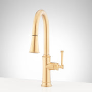 Signature Hardware SHXCBE107BG Beasley 1.75 GPM Single Hole Pre-Rinse Kitchen Faucet, Brushed Gold