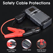 Pecham Car Jump Starter with Air Compressor, 3000A Peak Current, 150PSI Digital Tire Inflator, 12V Battery Jump Pack, LED Screen, 3-Mode 400-Lumen Flashlight, Dual USB Charging Ports, CC1334