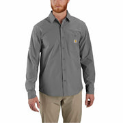 Carhartt Men's Force Sun Defender Relaxed Fit Lightweight Long Sleeve Button-Down Shirt, Steel, 4XLarge, 106552