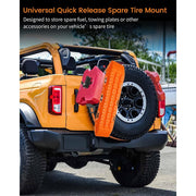 ChengXin Lockable Universal Quick Release Spare Tire Mount Kit with Ratchet Strap, Fit for 30-40 Inch Diameter Tires, Steel