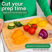 Greener Chef 15 Inch Bamboo Cutting Board, Medium, Reversible Design with Juice Groove, Eco-Friendly Organic Bamboo, 1251VG-ST