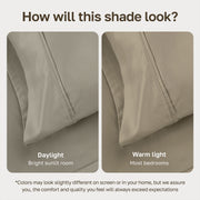 California Design Den Pillowcase Set, 400 Thread Count Cotton Sateen, Soft Breathable, Standard and Queen Size, Taupe, Pack of 2