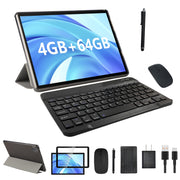 NOVOJOY 10.1 Inch Android Tablet 2-in-1 with Keyboard, 64GB ROM, 4GB RAM, 8MP Front Camera, 2MP Rear Camera, 6000mAh Battery, 1280x800 HD Display, NV6IN1CP20TBlack