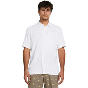 Under Armour Men's Shorebreak Hybrid Woven Short Sleeve Fishing Shirt, Stream & Ether Blue, Large