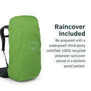 Osprey Kestrel LT 45L Backpack, Lightweight, Adjustable Torso Length, Waterproof Raincover, Moss Green, 4.02 lb, 10007453