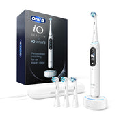 Procter & Gamble iO M10.4A3.1A Oral-B iO Series 10 Rechargeable Electric Powered Toothbrush with iO Sense Charger and 4 Replacement Brush Heads, White