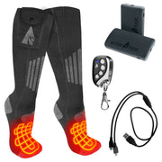 ActionHeat Cotton 3.7V Rechargeable Heated Socks 2.0 with Remote - L/XL