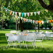 edx 4-Pack Folding Chair, Indoor, White, Foam Cushion, Iron Frame with PVC Finish, Stackable, Lightweight, Triangular Support Design