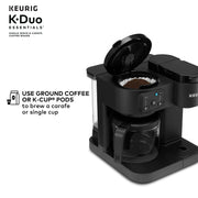 Keurig K-Duo Essentials, Hot & Iced Single-Serve K-Cup Pod Coffee Maker & Carafe, Black