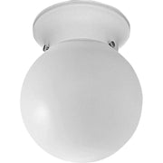 Progress Lighting P3605-30 Ceiling Fixture with White Glass Globe, White