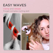 TYMO ROVY Compact 1 Inch Ceramic Curling Iron, Ionic Beach Wave Hair Waver, Fast Heating Pink HC507PM