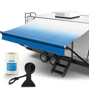 Kohree KR3616-WK RV Awning Fabric, 16 ft, 19oz Heavy Duty Premium Vinyl, Black Fade, Pull Strap Included