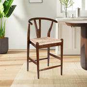 Boraam 50424 Wishbone Counter Height Kitchen Bar Stool - Cappuccino Finish