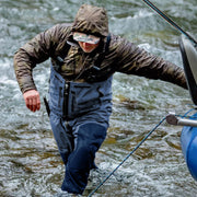 Drryfsh Men's Front Zip Chest High Waterproof Fly Fishing Waders, Breathable Nylon Neoprene, Adjustable Suspenders, Reinforced Knees, Multiple Pockets