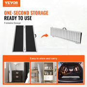 KFFKFF Folding Wheelchair Ramp: A Portable Aluminum Threshold Ramp, 5 ft Long, Supports up to 800 lbs