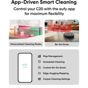 Eufy Robot Vacuum Omni C20, Vacuum and Mop Combo, 7,000 Pa Suction, Ultra-Slim 3.35-Inch, Self-Emptying All-in-One Station