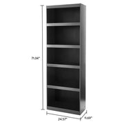Mainstays Framed 5-Shelf Bookcase with Adjustable Shelves, True Black Oak Finish