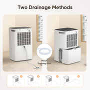 AIRFIRE Whole House Dehumidifier, 12 Pints Daily, 1500 Sq.Ft Coverage, 0.59 Gal Tank with Overflow Protection, Quiet Operation, PD8R-02AE