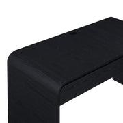 Better Homes & Gardens Juliet Curved Writing Desk with Storage, Black Composite Wood, Soft-Close Drawers, Mid-Century Modern Design