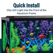Spectrum GloFish 6-Inch Blue and White LED Aquarium Light Stick for Up to 5 Gallon Tanks, Dual Light Modes, Clip-On AQ-78657
