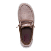 Hey Dude Wendy Wool Cozy Women's Loafers, Wool Upper with Faux Sherpa Lining, Lightweight Cushioned Sole, Slip-On, Walnut, Size 10