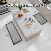 SIXHOME 2 Piece Non Slip Kitchen Rug Set Washable Absorbent Mats