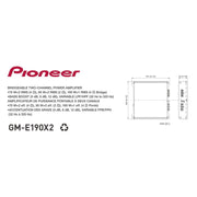 Pioneer GM-E190X2 2-Channel Bridgeable Amplifier 500W Max Power Class AB Variable LPF & HPF Easy Installation