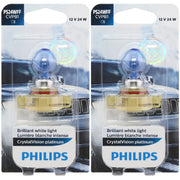 Philips CrystalVision Platinum PS24W Halogen Headlight Bulb, 24W, 4000K Bright White Light, Front Fog Light Replacement