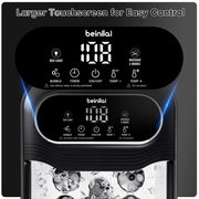 Beinilai Collapsible Foot Spa Electric Rotary Massage with 6 Sets 3D Tai Chi Balls, Smart Temperature Control, Oxygen Bubble Jets, Timer, Black