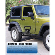 ChengXin Rock Rails Side Steps Running Boards, High-Strength Galvanized Steel, Black, Fit for 2018-2025 Jeep Wrangler 2 Door and 2020-2025 Gladiator 2 Door