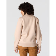 Carhartt Women's Clarksburg Quarter-Zip Sweatshirt, Relaxed Fit, Midweight Cotton-Polyester Blend, Mock Neck, Light Taupe Heather, Medium, 105295
