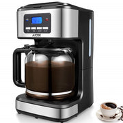 Aicok Coffee Maker, 12 Cups Programmable Drip Coffee Maker with Coffee Pot, Coffee Machine with Timer, Anti-Drip Design, Permanent Filter Coffee Maker, 1.8 Liter Glass Carafe, 900W