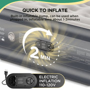 Ophanie Twin Air Mattress, 18-Inch Elevated Inflatable Bed with Built-In Pump, Puncture-Resistant PVC, Portable, Dark Gray