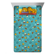 Garfield 9B114JV Kids 3 Piece Teal Blue Sheet Set, Twin, 100% Polyester Microfiber, Wrinkle Resistant, Machine Washable