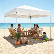 Patbrela 10x10 Pop Up Canopy Tent, Instant Setup, Portable Straight Leg, White