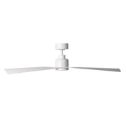 WAC Lighting Clean 52in Smart Ceiling Fan with Dimmable LED Light, Satin Brass Matte White, Remote Control, Indoor Outdoor F-003L-SB/MW
