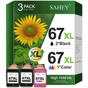 SAHEY HP 67XL Ink Cartridge for HP 67 Black Ink Cartridge High Yield for Hp Deskjet Select Model