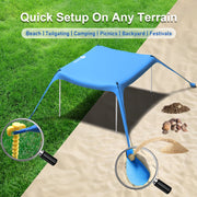 Easierhike 10x10 Beach Tent Sun Shelter, UPF 50+ Sun Protection, Windproof, Water-Resistant, Portable with Carry Bag, Royal Blue