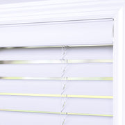 Beautiful Window Fashions Coverscaped 2-Inch Cordless Faux Wood Blinds, Smooth White, 23 x 74 in, Inside Mount with Valance, WM1B2374