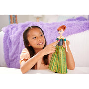 Mattel Disney Frozen Singing Anna Doll, Signature Castle Outfit with Removable Skirt, Brushable Hair, Posable Design, JFH85