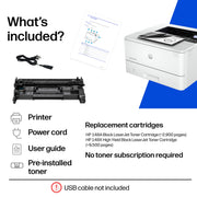 HP LaserJet Pro 4001n Black-and-White Laser Printer, 42 ppm, USB and Ethernet Connectivity, Advanced Security, White