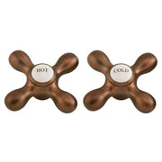 Signature Hardware Large Metal and Porcelain Cross Handles