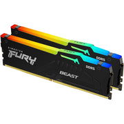 Kingston KF556C40BBAK2-128 FURY Beast DDR5 RGB RAM Module, 128GB (2 x 64GB), 5600MT/s, CL40, Dual Channel, 288-Pin DIMM, Intel XMP 3.0 and AMD EXPO Support