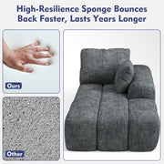 IDEALSOUL Sectional Sofa 101 in L-Shaped Modular Cloud Couch with Premium Chenille Fabric, High-Resilience Sponge Filling, Deep Gray 03