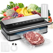Novodesk Food Vacuum Sealer Machine, 85Kpa Suction, Six Sealing Modes with Dry and Moist Settings, Built-in Cutter, Compact Black, 17112118397