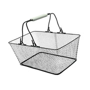 Vensio Black Metal Wire Shopping Basket with Comfort Handles, Portable Grocery Organizer, Matte Finish